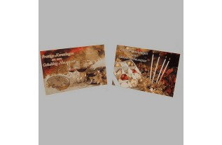 Christmas cards clock and candles 10 pieces with envelope