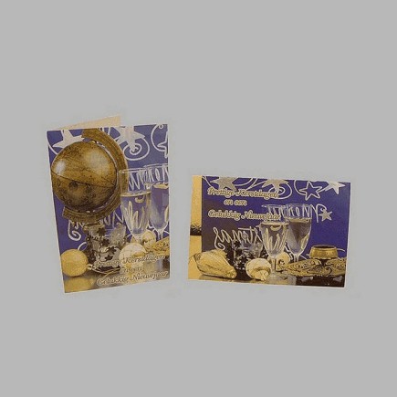 Cartes de Noël Globe et champagne 10 pcs avec enveloppe