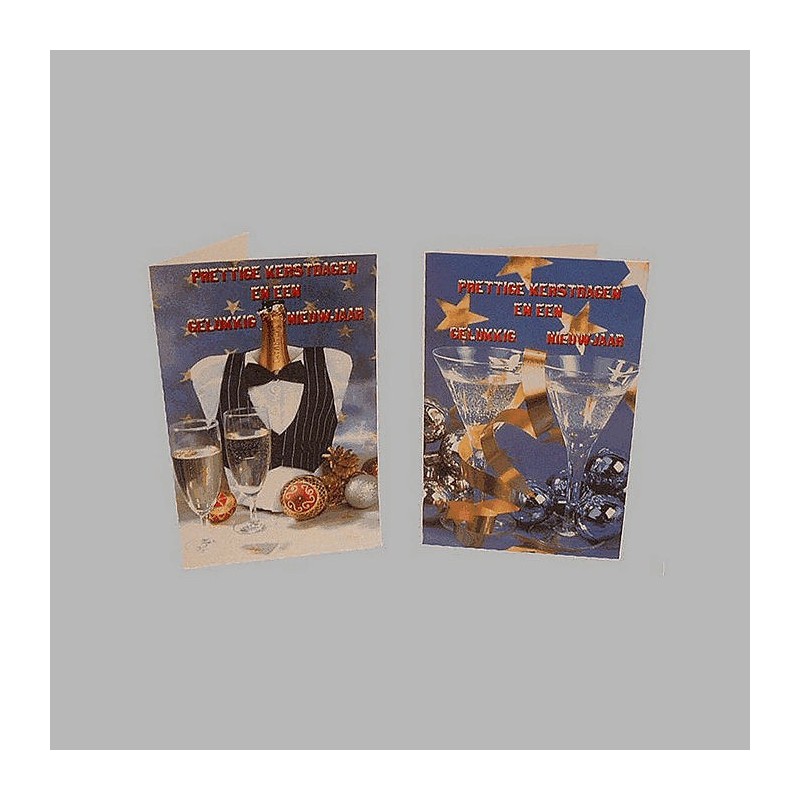 kerstkaarten ober jas en champagne-10 stuks met envelop kerstkaarten ober jas en champagne-10 stuks met envelop
