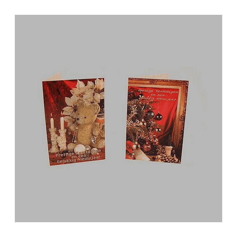 Kerstkaarten beer en kaderlijst 10 stuks met envelop Kerstkaarten beer en kaderlijst 10 stuks met envelop