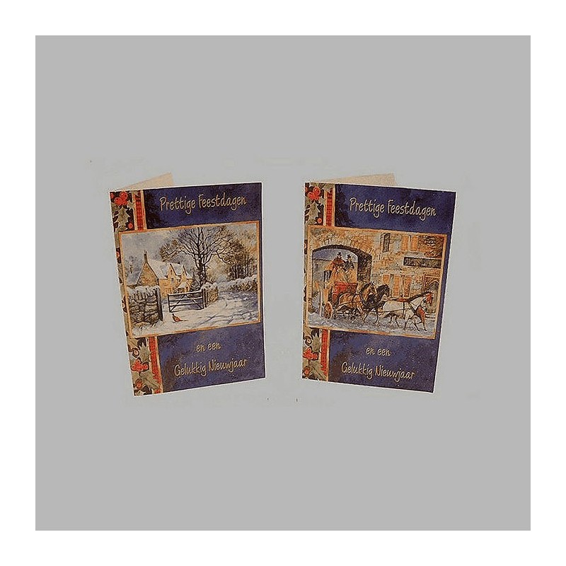 kerstkaarten koets en landschap 10 stuks met envelop kerstkaarten koets en landschap 10 stuks met envelop