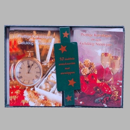 horloge de carte de Noël et le champagne