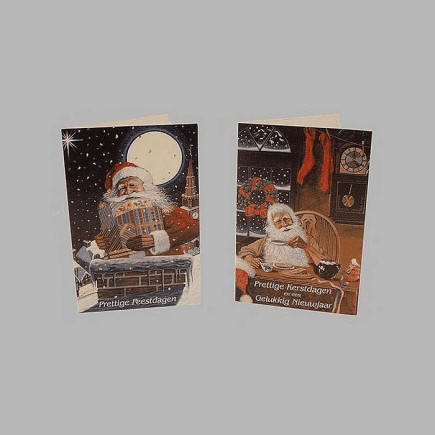 Kerstkaarten kerstmannen 10 stuks met envelop