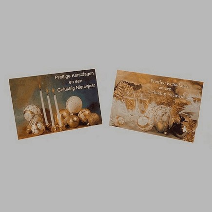 Christmas cards candles-champagne 10 pieces with envelope