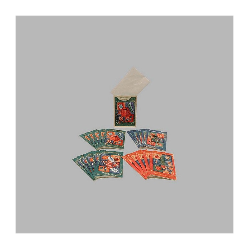 Kerstkaart met envelop box 4 kerst design 20 stuks