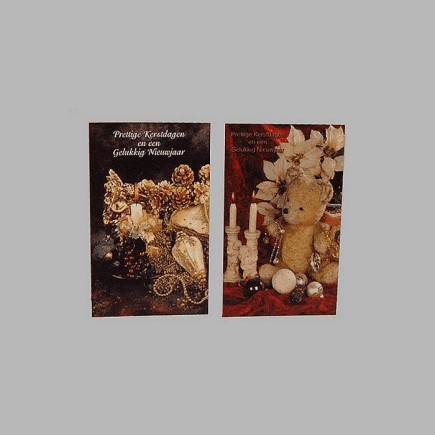 Cartes de Noël cônes d'ours et de pins 6 pcs