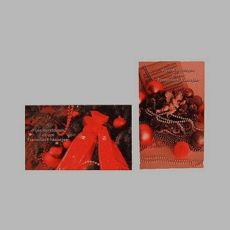 Cartes de Noël Guirlande perle et archet 6 pcs
