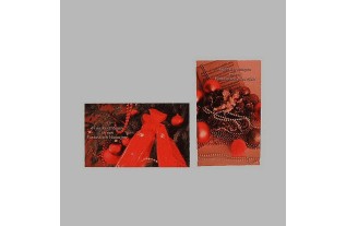 Christmas cards Pearl wreath and bow 6 pcs