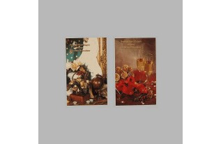 Christmas cards globe and champagne 6 pcs