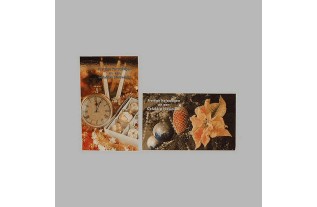 Kerstkaarten horloge en bloem 6 stuks