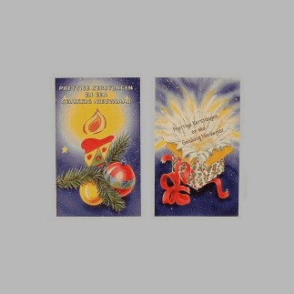 Kerstkaarten kado met vuurwerk en kaars 6 stuks