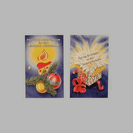 Kerstkaarten kado met vuurwerk en kaars 6 stuks