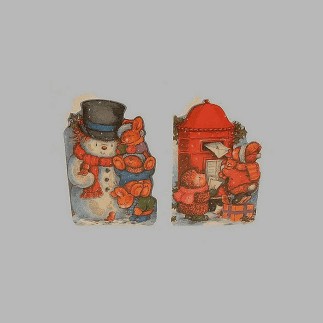 Christmas cards snowman and mailbox 12 pieces with envelope