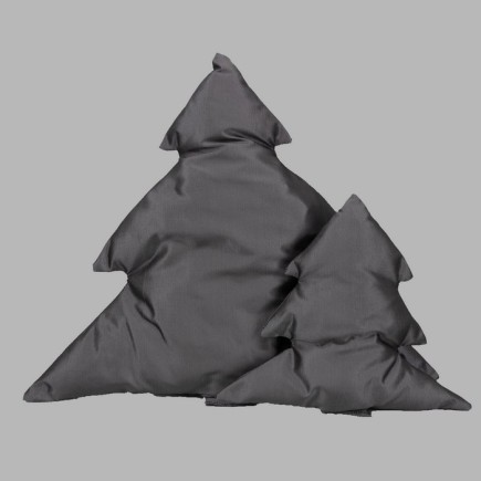 Coussin arbre de Noël Jolly Old Saint Nick couleur gris foncé différentes hauteurs