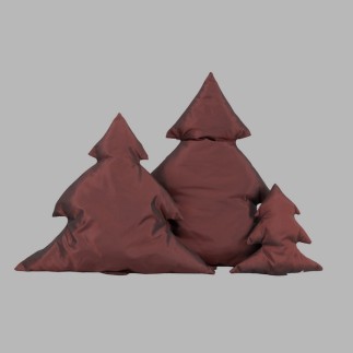 Christmas tree cushion We wish you a merry Christmas color brown red different heights