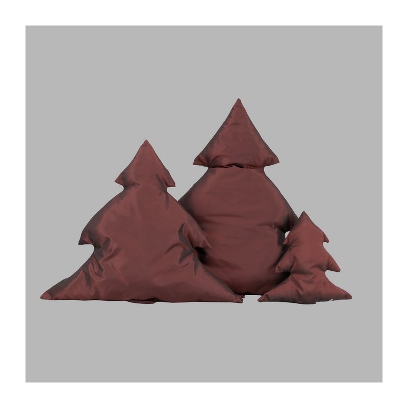 Coussin arbre de Noël We wish you a merry Christmas couleur brun rouge différentes hauteurs