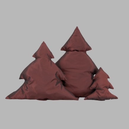 Coussin arbre de Noël We wish you a merry Christmas couleur brun rouge différentes hauteurs