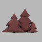 Christmas tree cushion We wish you a merry Christmas color brown red different heights