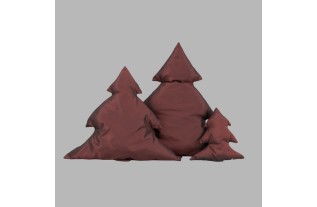 kerstboom kussen We wish you a merry Christmas kleur bruin rood verschillende hoogtes