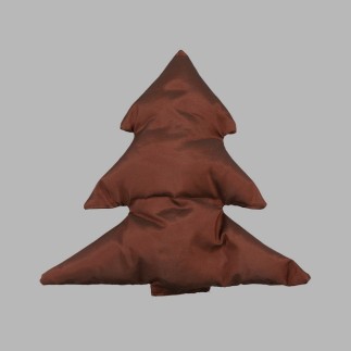 Coussin arbre de Noël Jingle bells couleur marron 23 cm