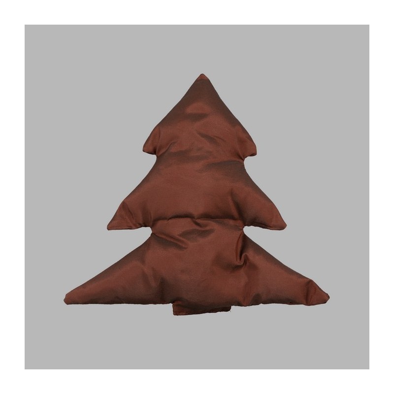 Coussin arbre de Noël Jingle bells couleur marron 23 cm