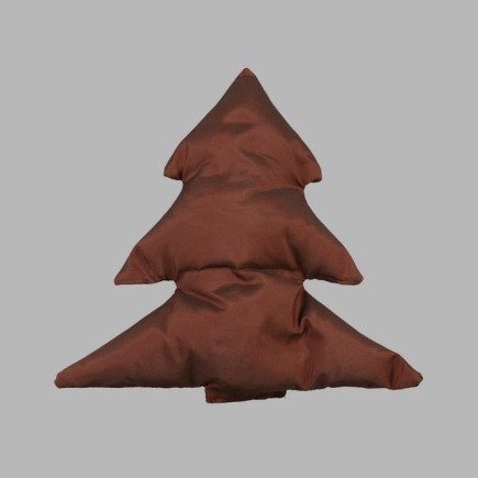 Coussin arbre de Noël Jingle bells couleur marron 23 cm