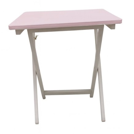 Folding table painted in Decoration Paint in shabby Pink and Snow White