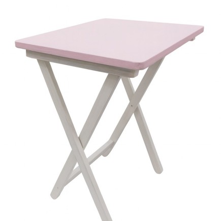 Table d’appoint Snow White avec plateau Shabby Pink - douce, pratique et plei...