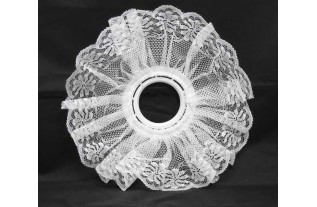 Bouquet holder of lace fabric color white 21 cm