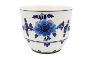 Handmade Flower Pot Timeless Elegance in Blue & White