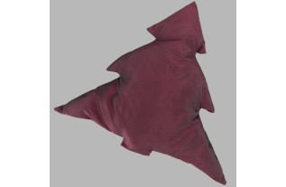 Coussin arbre de Noël Deck the Halls couleur bordeaux différentes hauteurs