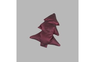 Coussin arbre de Noël Deck the Halls couleur bordeaux différentes hauteurs