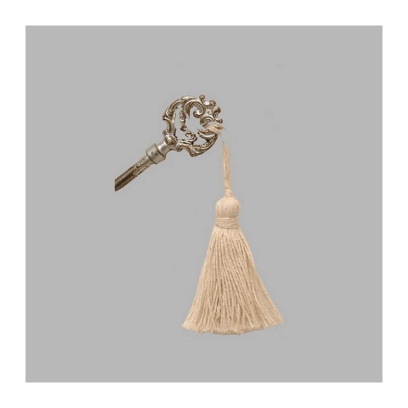 Key tassel color cream white length 12 cm