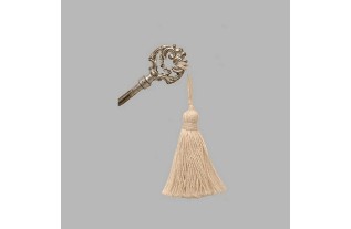 Key tassel color cream white length 12 cm
