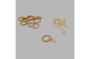 Anneaux de rideaux en bois naturel 10 pcs