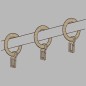 Anneaux de rideaux en bois naturel 10 pcs Anneaux de rideaux en bois naturel 10 pcs