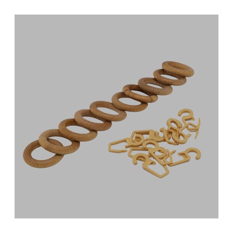 Beech Wood Curtain Rings 10 pcs Beech Wood Curtain Rings 10 pcs