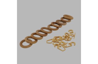 Anneaux de Rideau en Hêtre 10 pcs