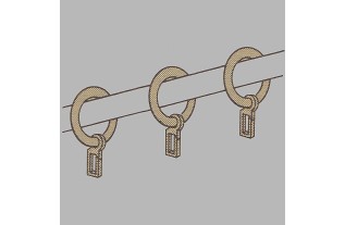 Anneaux de rideaux en bois noyer brun foncé 10 pcs