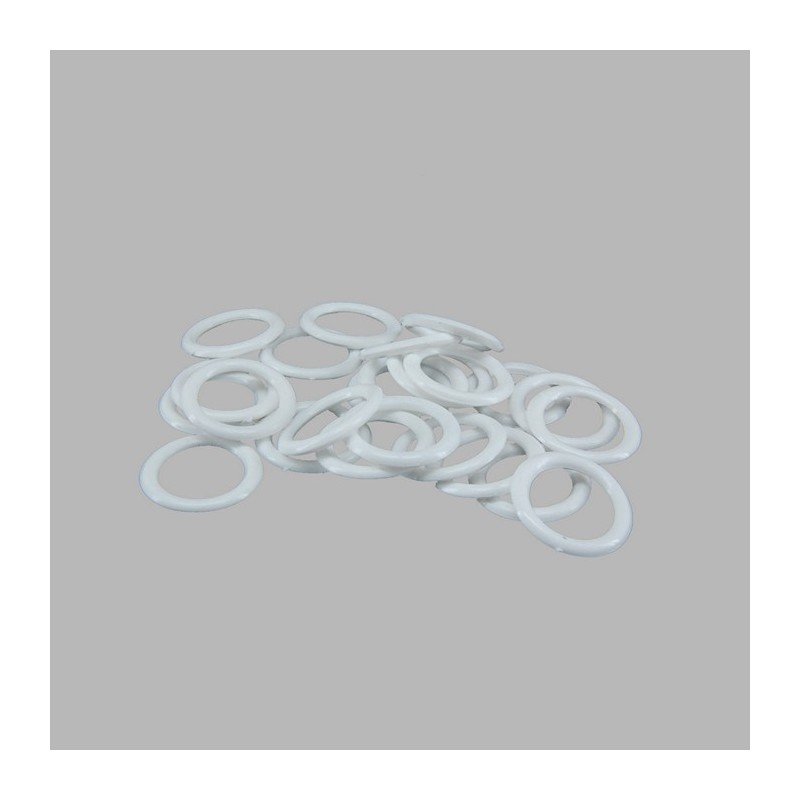 Plastic ringen wit 13 -18 mm 25 stks Plastic ringen wit 13 -18 mm 25 stks