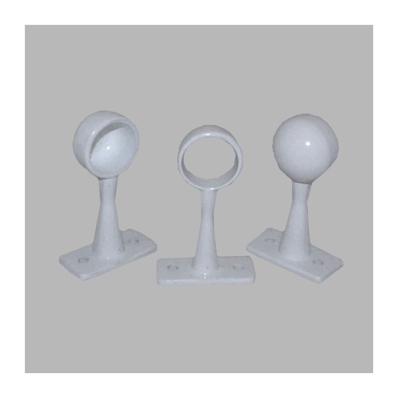 2 Eind steunen 1 midden steun gordijnroede 19 mm kleur wit