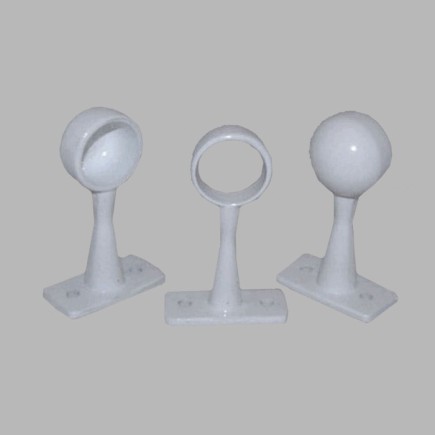 2 Support fini 1 support de centre tringle à rideau 19mm blanc
