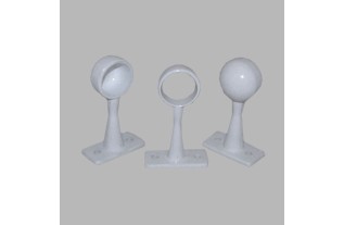 2 Eind steunen 1 midden steun gordijnroede 19 mm kleur wit