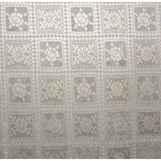 Dentelle design blocs couleur blanc largeur 150 cm