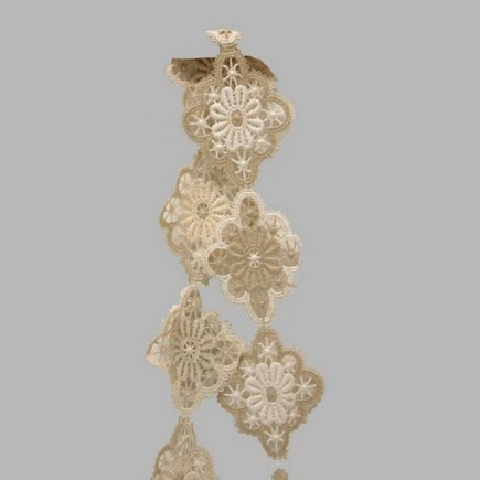 Lace ribbon color ecru and white width 90 mm