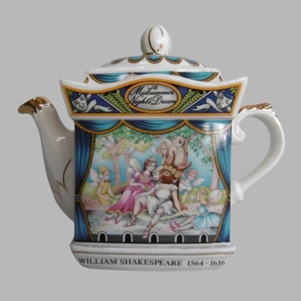Unieke Vintage Theepot William Shakespeare's A Midsummer Night’s Dream