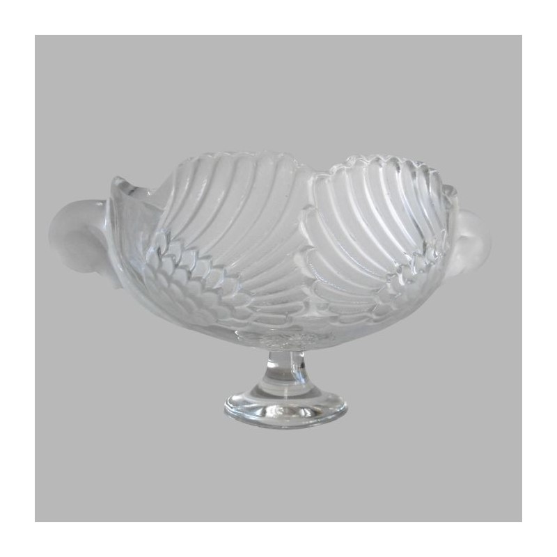 Elegant Vintage Glass Decorative Bowl with Relief Design Timeless Luxury