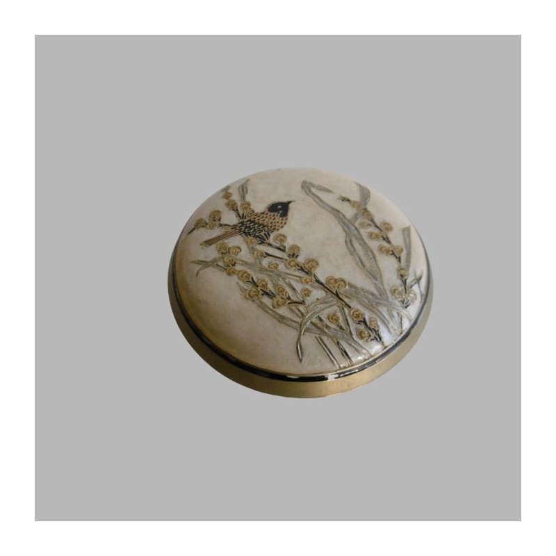 Vintage Copper Decorative Pot with Bird Design Elegant Home Accent