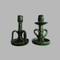 Set of Vintage Green Ceramic Candle Holders Timeless Elegant Decoration