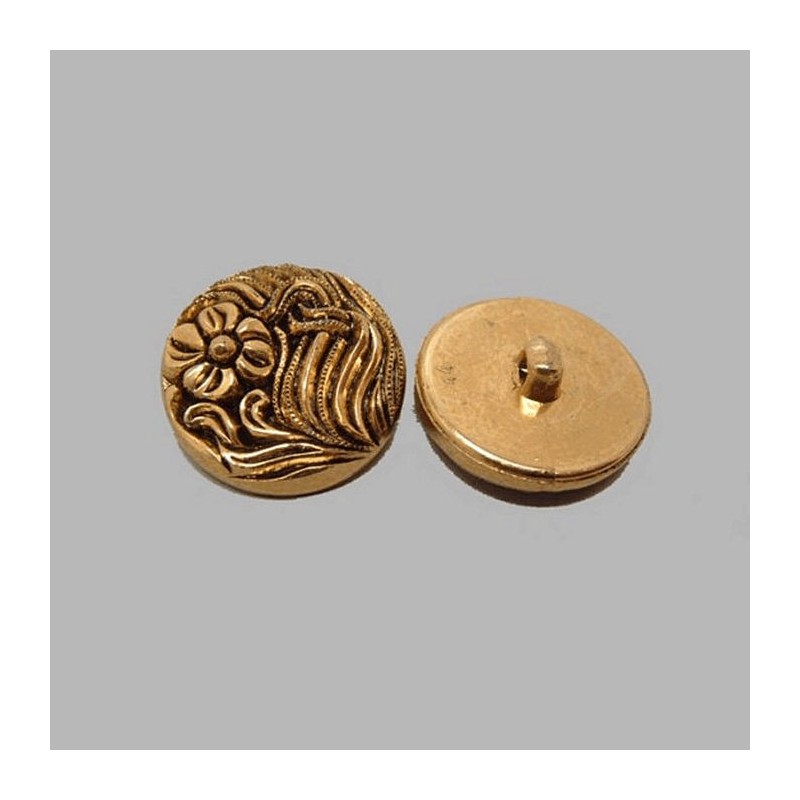 Knoop goudkleurig motief 28 mm